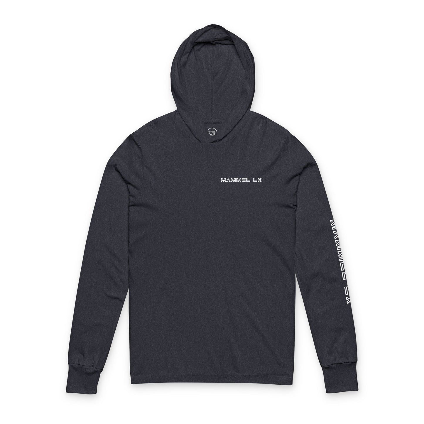Hooded Long Sleeve Tee — 'world's okayist LD' Minimal Logo Streetwear