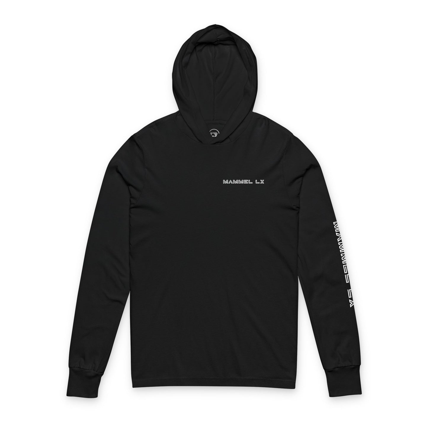 Hooded Long Sleeve Tee — 'world's okayist LD' Minimal Logo Streetwear